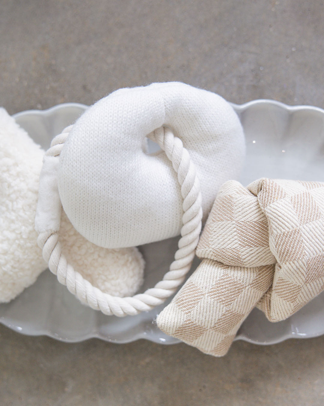 Croissant Plush Toy with Chew Rope