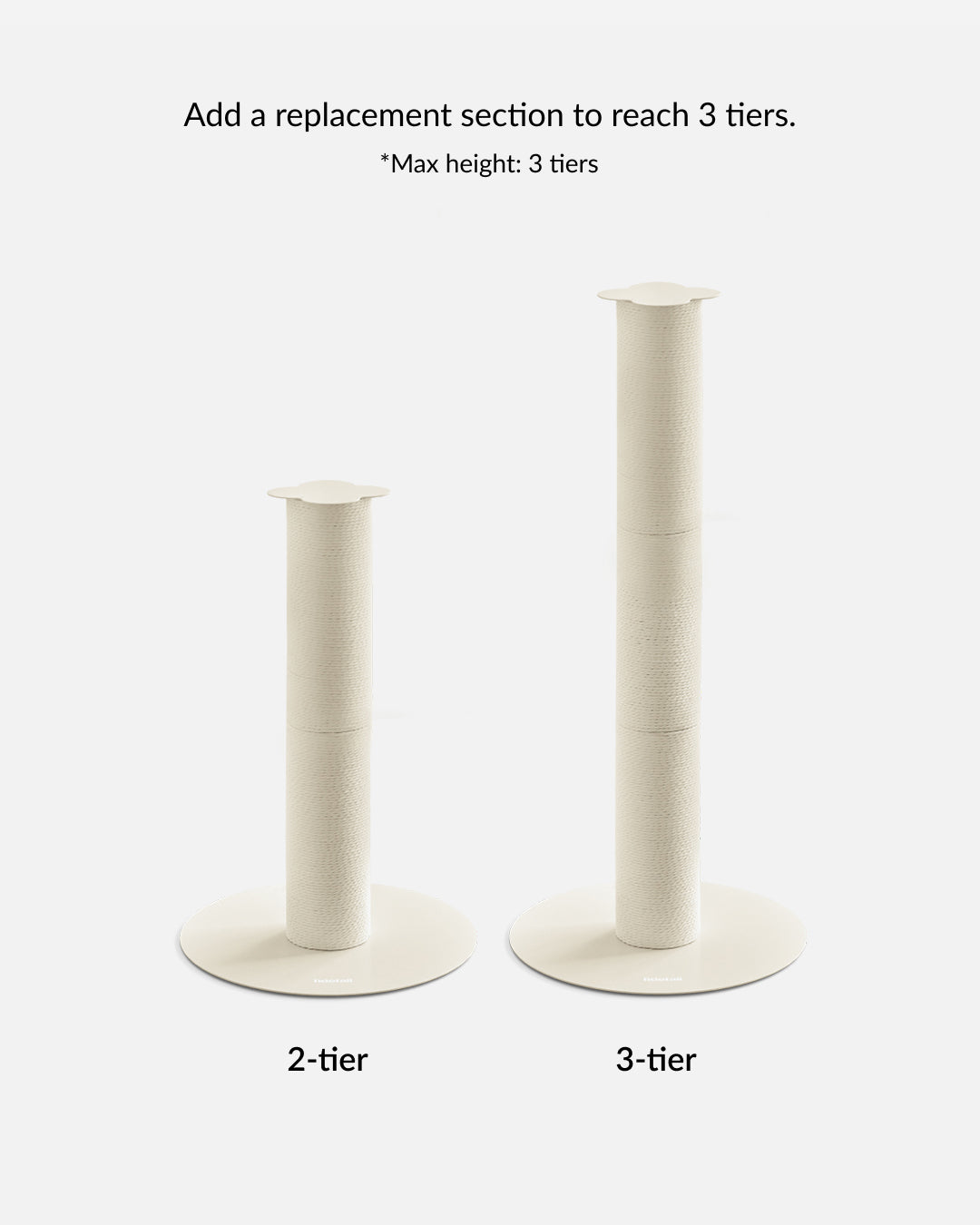 Clover Paper Rope Scratching Post 2-Tier Pale Beige | Preorder