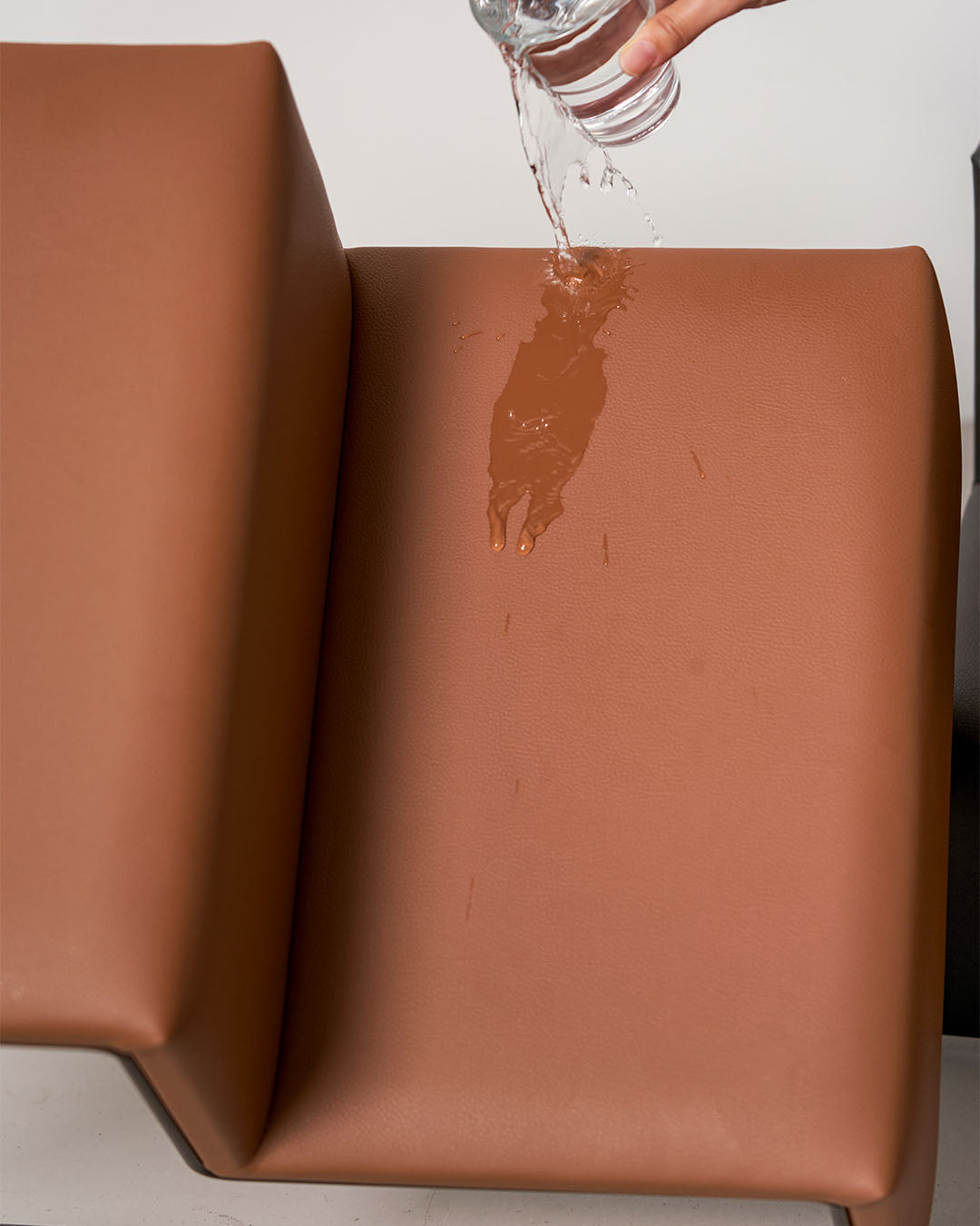 close-up of vegan leather pet steps upholstery 100% waterproof