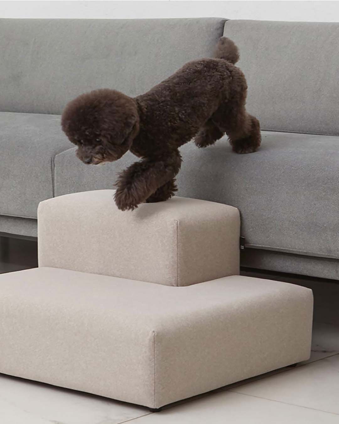 pet steps with scratch-resistant upholstery for active dogs