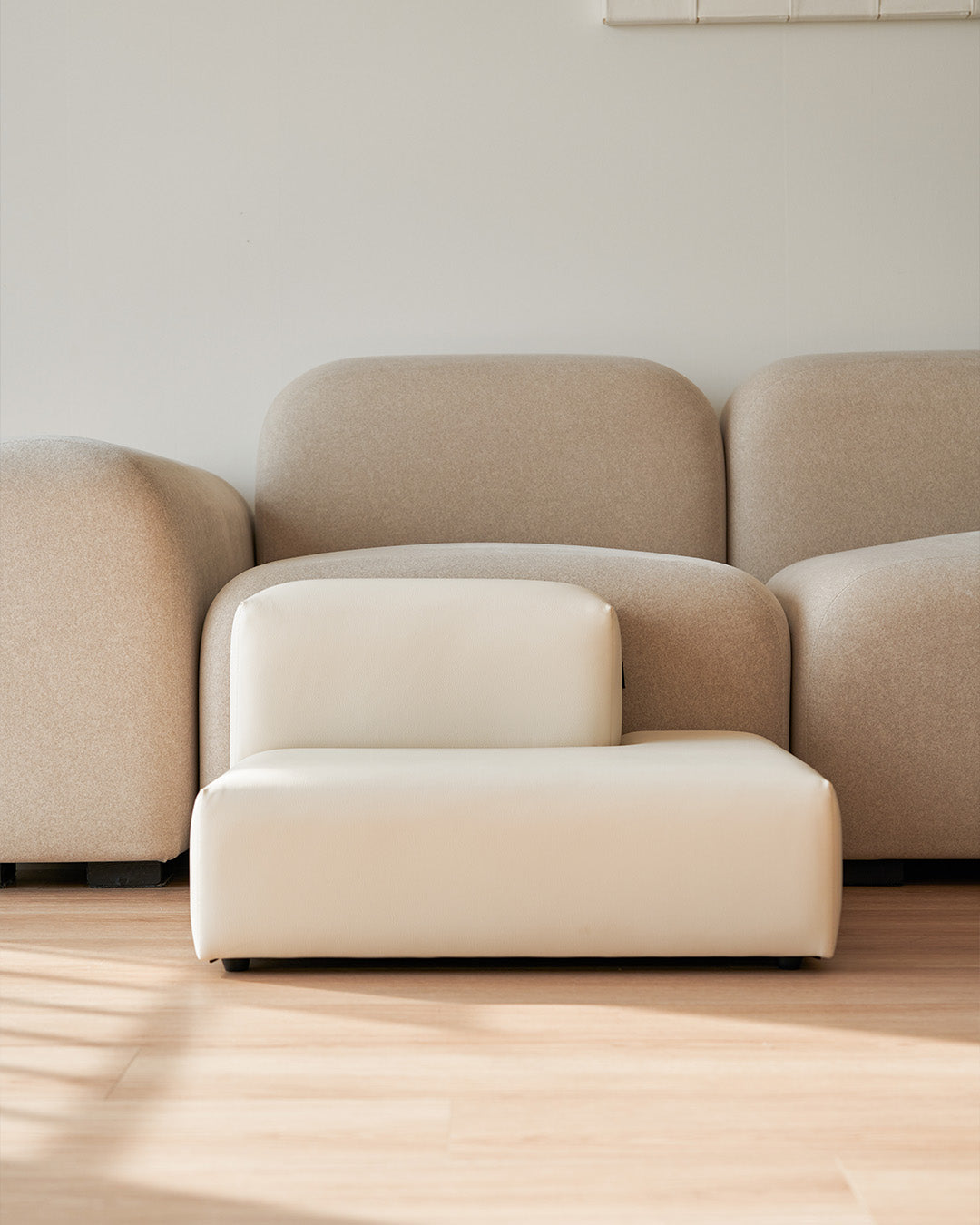 Extended Step Vegan Leather Cream