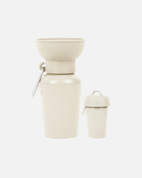 Flip Dog Travel Water Bottle Oat from Design for Pets, for stops when traveling with your pet