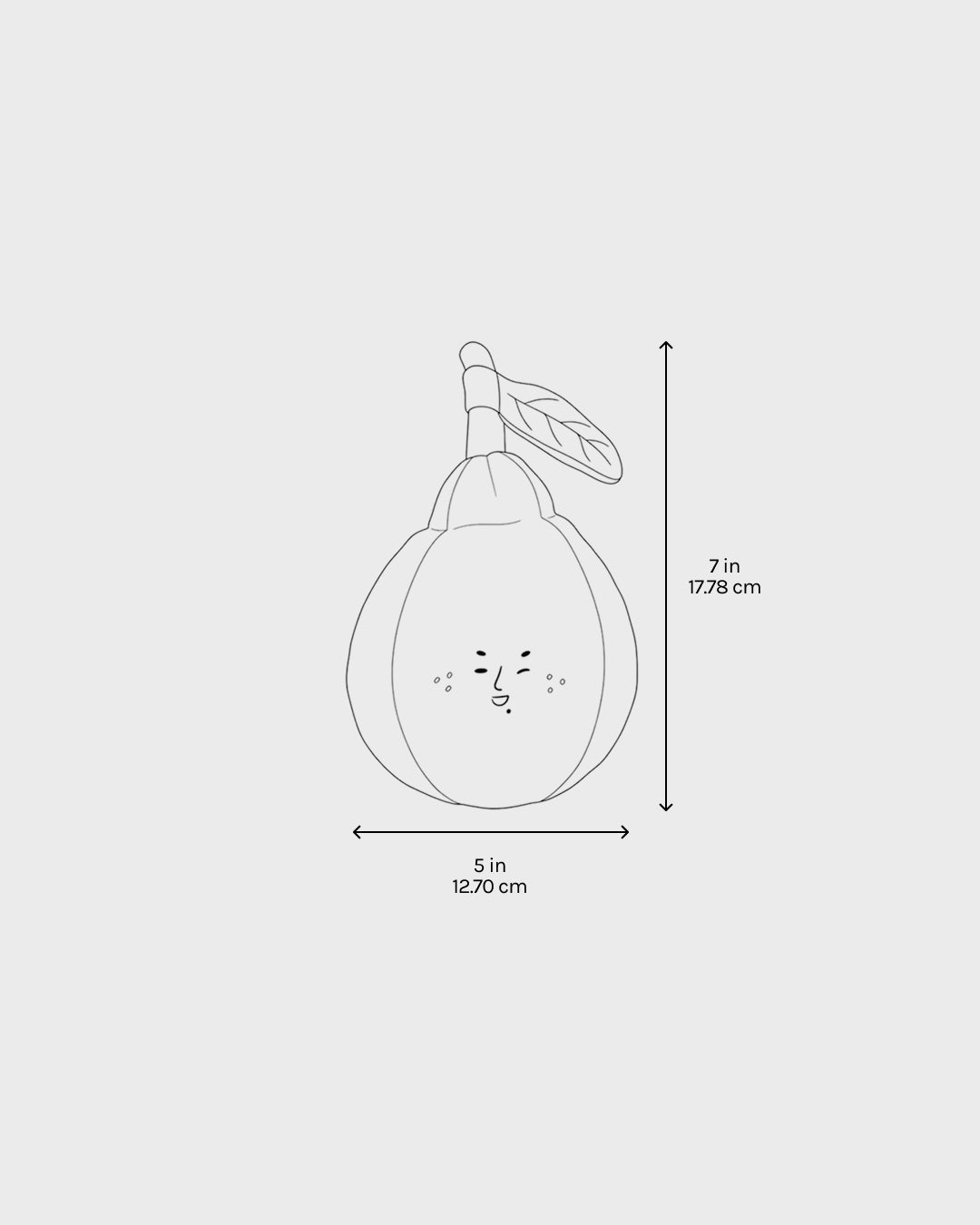 Orange nosework dog toy size diagram showing 7 in height and 5 in width