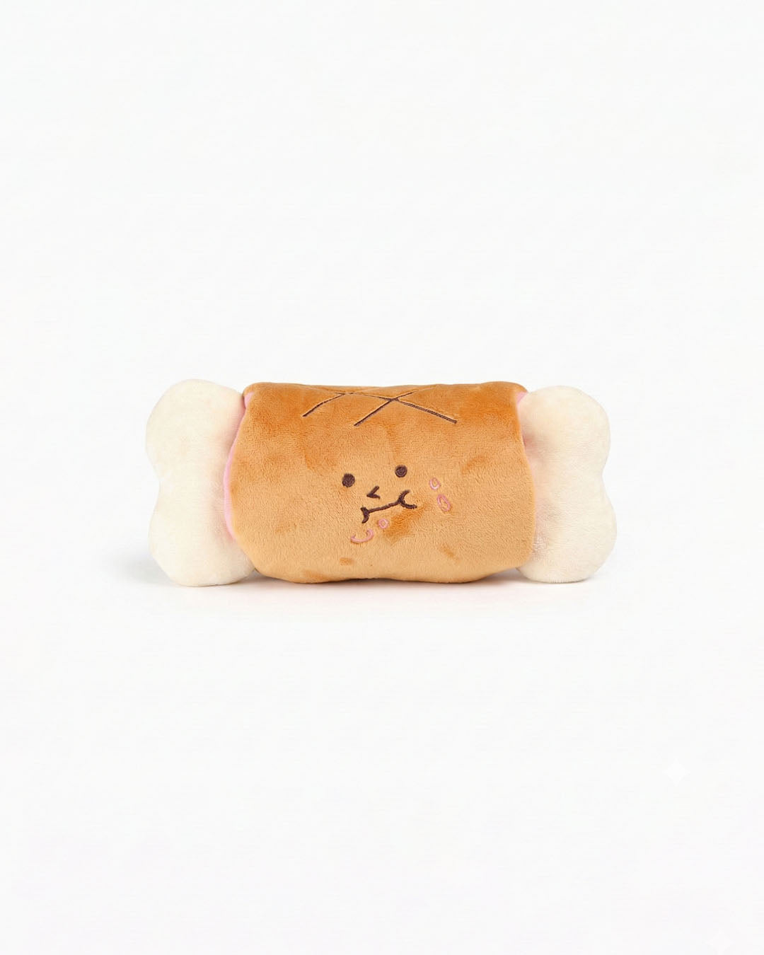 Bone Appétit nosework plush dog toy on white background