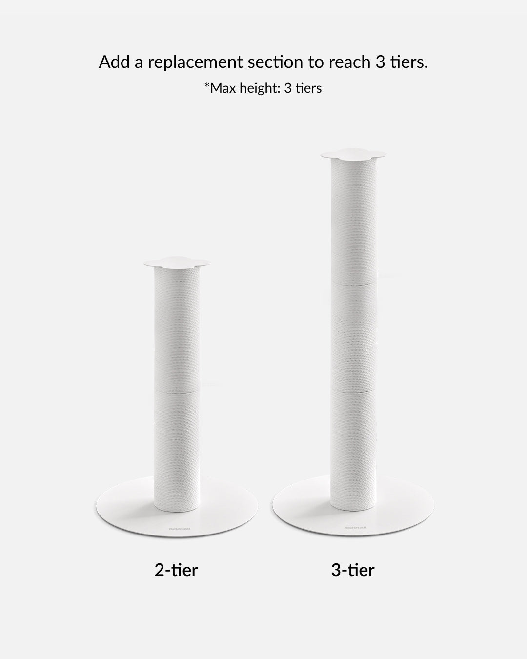 Clover Paper Rope Scratching Post 2-Tier White | Preorder