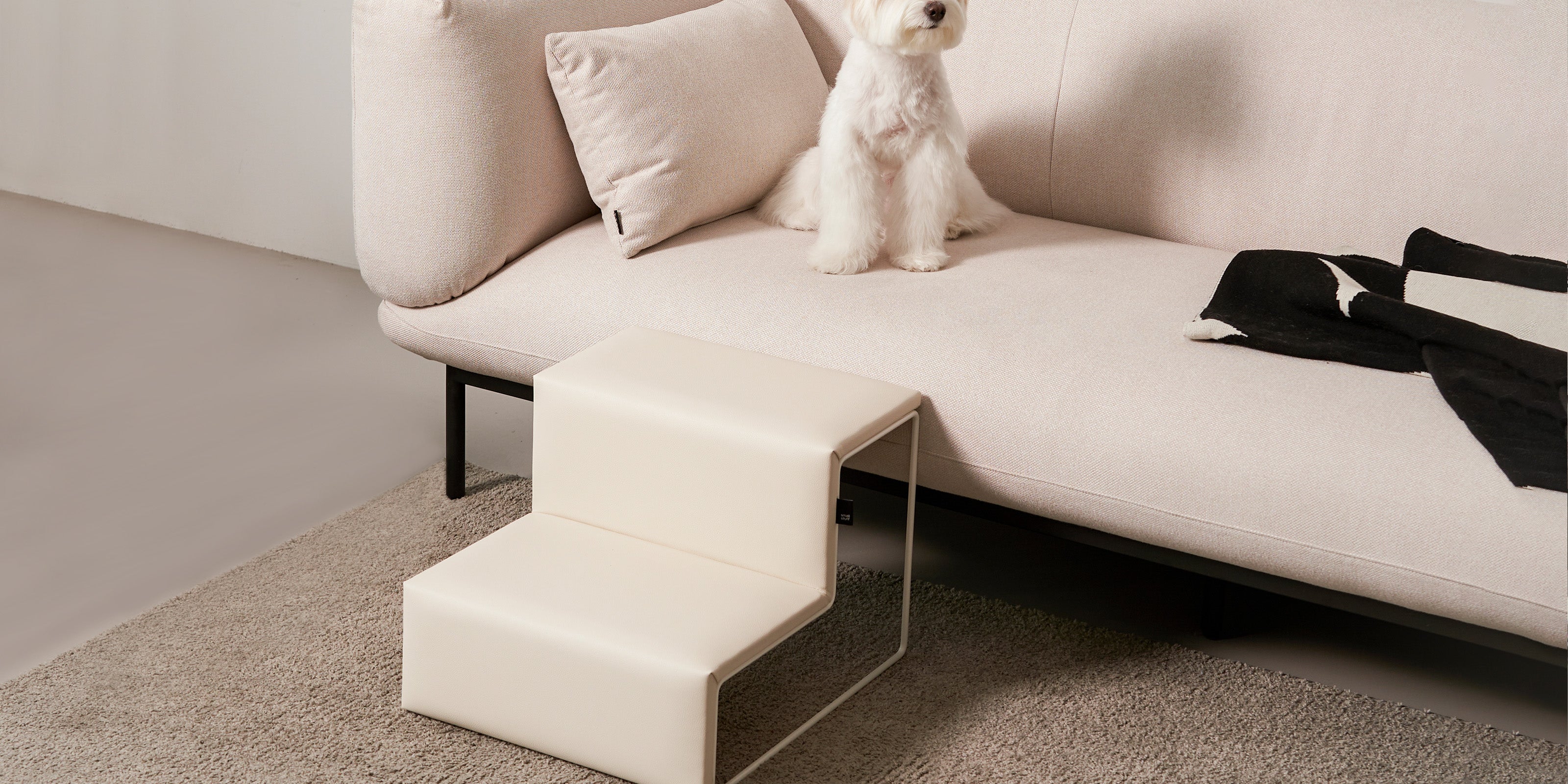 Vegan Leather Dog Steps | Modern Pet Steps for Small Dogs