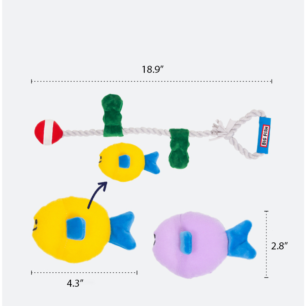 Fishing Tug Toy size guide.