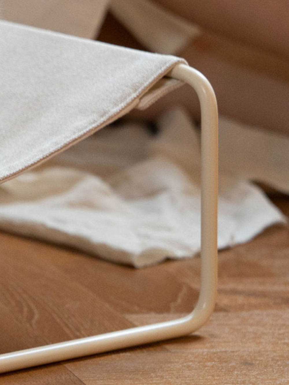 Close-up of the steel frame, emphasizing the sturdy construction and durability of the Lullaby Hammock.