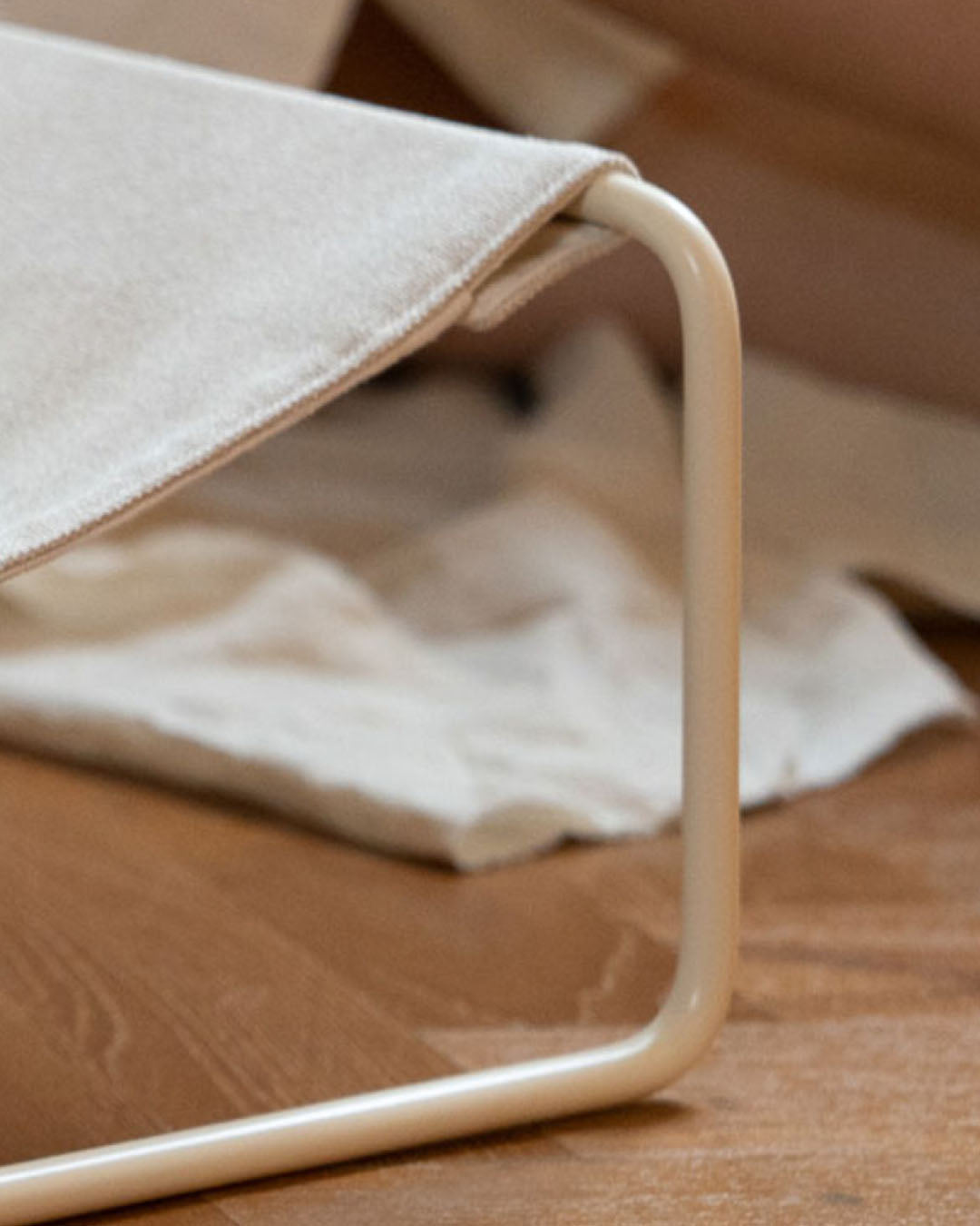 Close-up of the steel frame, emphasizing the sturdy construction and durability of the Lullaby Hammock.